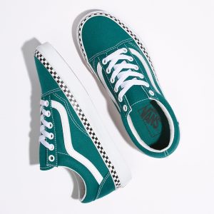 Vans Bayan Spor Ayakkabı Check Foxing Old Skool Yeşil/Beyaz | 98662-564